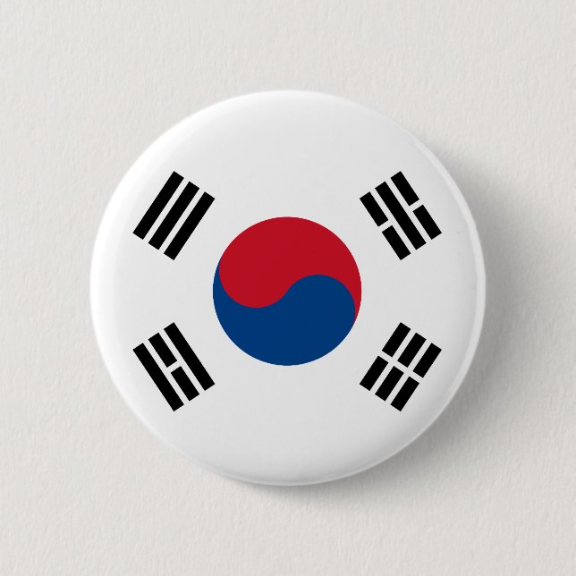 Flag of South Korea 6 Cm Round Badge (Front)