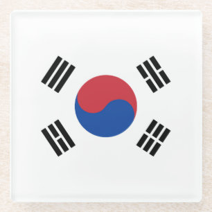 Flag of South Korea Glass Coaster