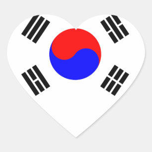 Flag of South Korea Heart Sticker