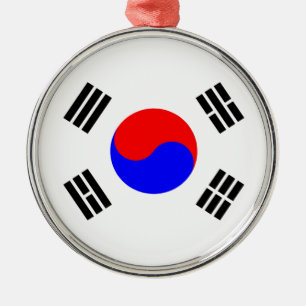 Flag of South Korea Metal Tree Decoration