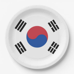 Flag of South Korea Paper Plate