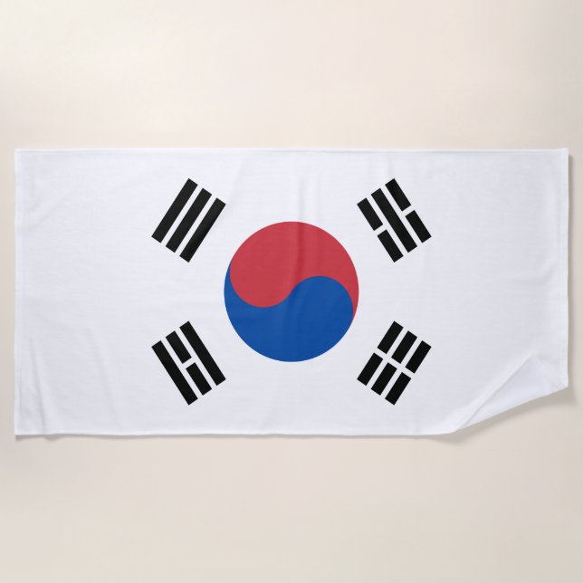 Flag of South Korea (ROK) Beach Towel (Front)