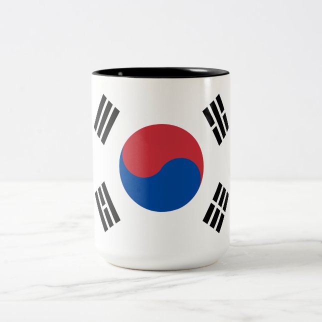 Flag of South Korea (ROK) Two-Tone Coffee Mug (Center)