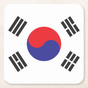 Flag of South Korea Square Paper Coaster
