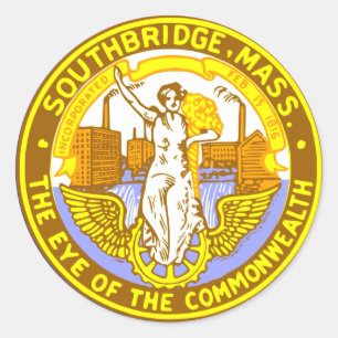 Flag of Southbridge, Massachusetts Classic Round S Sticker
