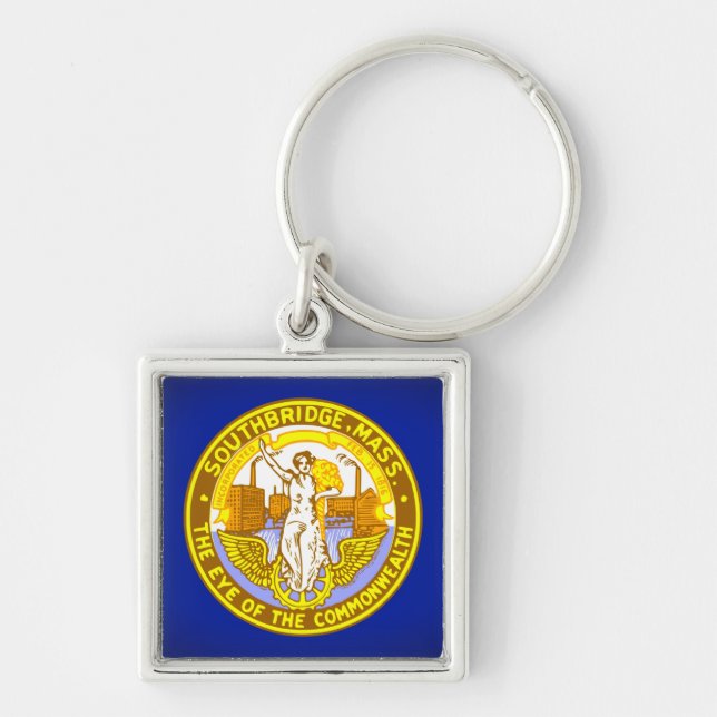 Flag of Southbridge, Massachusetts Key Ring (Front)