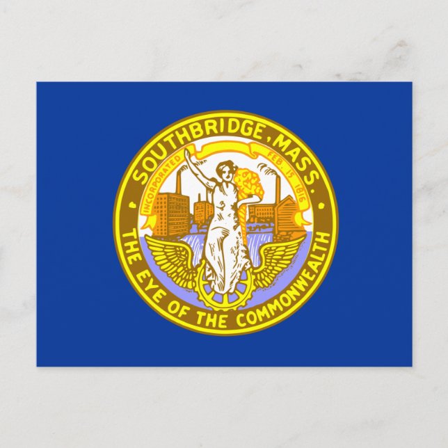 Flag of Southbridge, Massachusetts Postcard (Front)