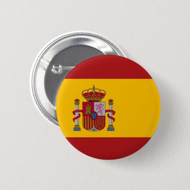 Flag of Spain 6 Cm Round Badge (Front & Back)