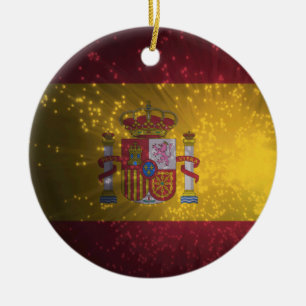 Flag of Spain Ceramic Tree Decoration