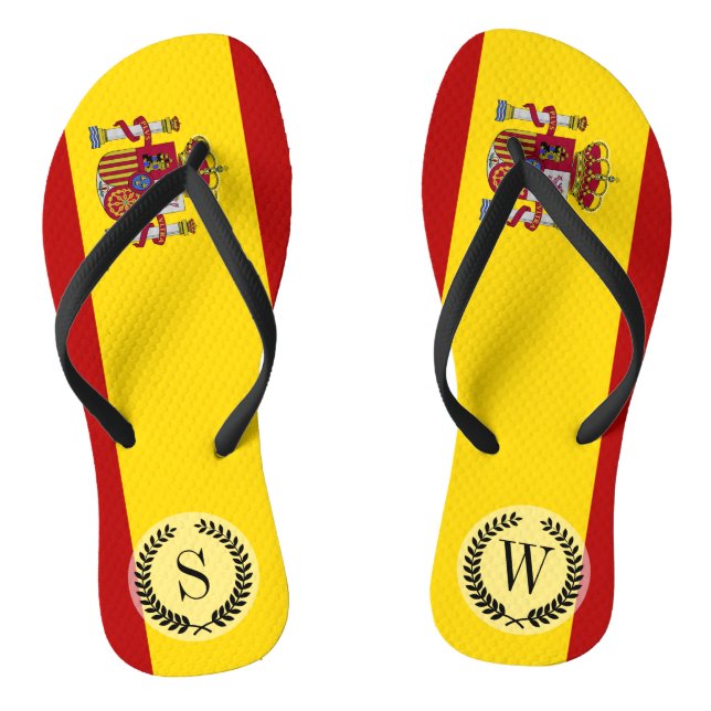 Flag of Spain Jandals (Footbed)