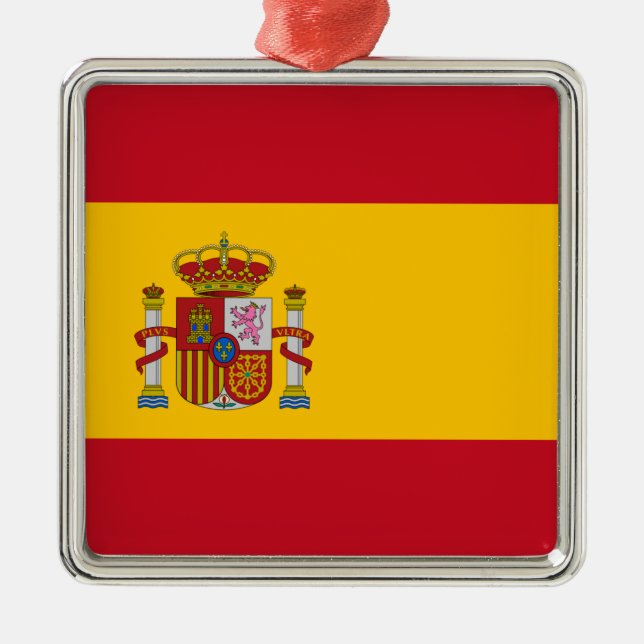 Flag of Spain Metal Tree Decoration (Front)