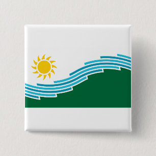 Flag of Spokane, Washington 15 Cm Square Badge