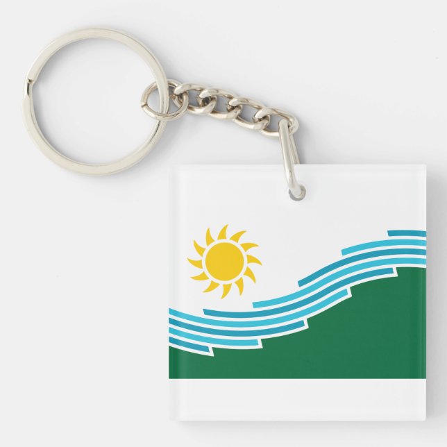 Flag of Spokane, Washington Key Ring (Front)