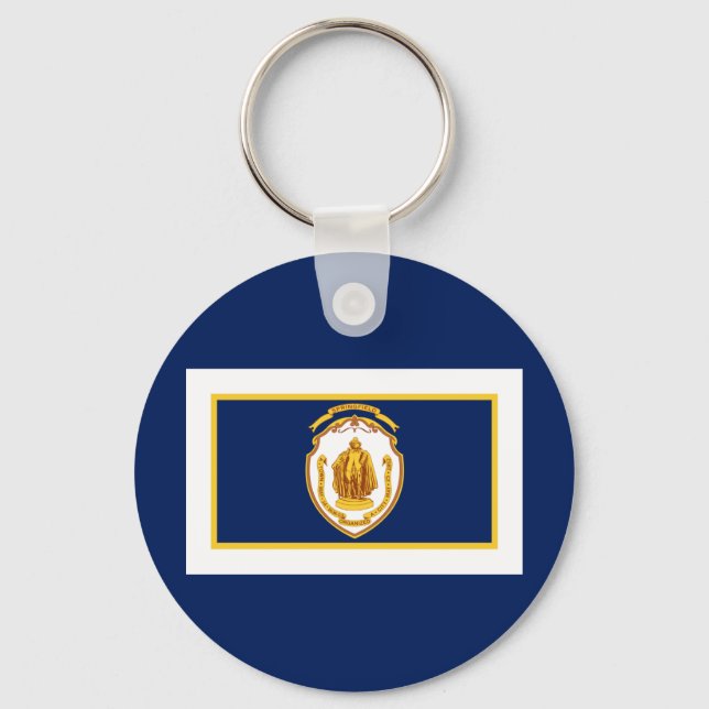 Flag of Springfield, Massachusetts Key Ring (Front)