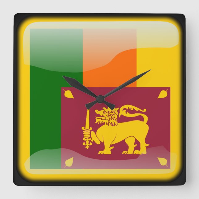 Flag of Sri Lanka Square Wall Clock (Front)