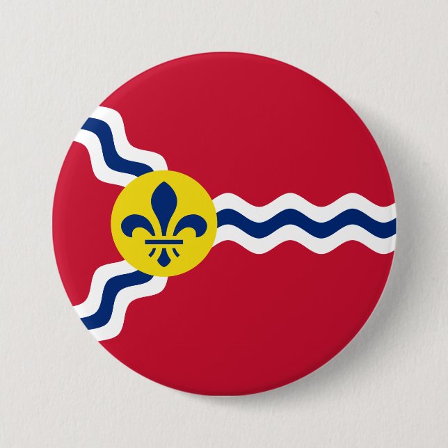 Flag of St Louis (Missouri) 7.5 Cm Round Badge (Front)