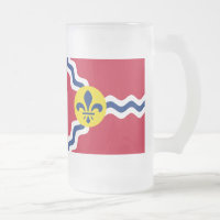 Flag of St. Louis, Missouri Frosted Glass Beer Mug