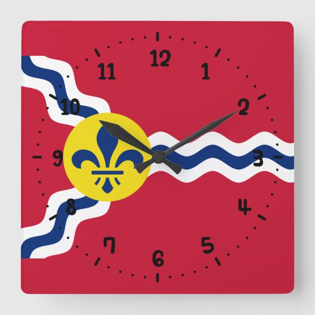 Flag of St. Louis, Missouri Square Wall Clock (Front)