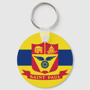 Flag of St Paul, Minnesota Keychain
