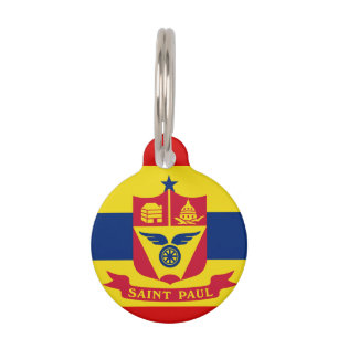 Flag of St Paul, Minnesota Pet ID Tag