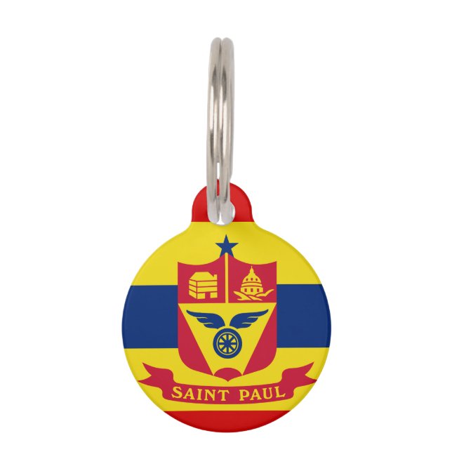 Flag of St Paul, Minnesota Pet ID Tag (Front)