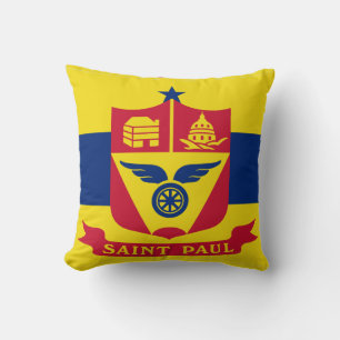 Flag of St Paul, Minnesota Throw Pillow