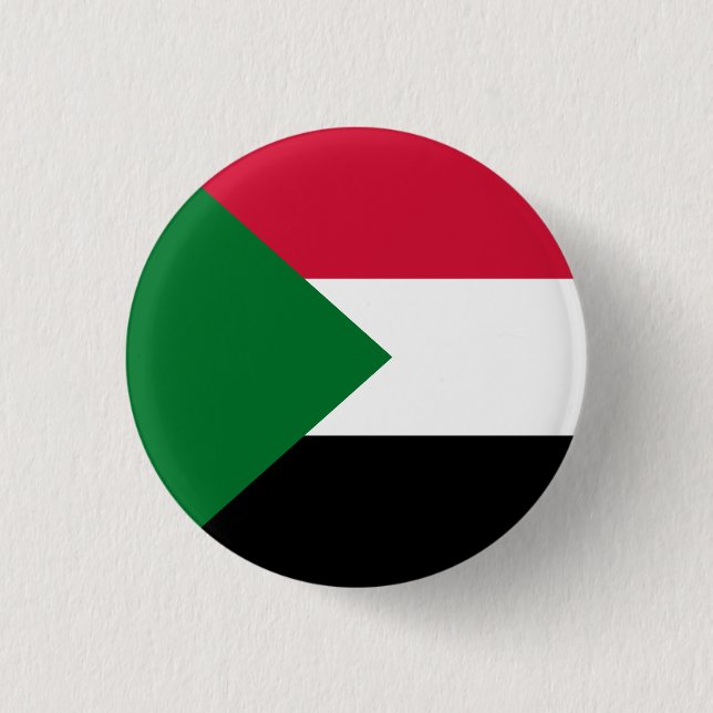 Flag of Sudan 3 Cm Round Badge (Front)