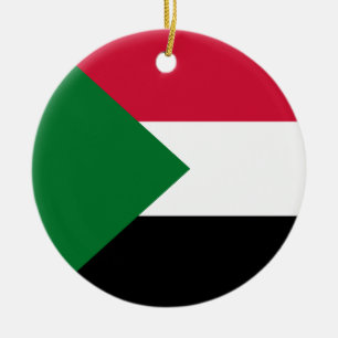 Flag of Sudan Ceramic Tree Decoration