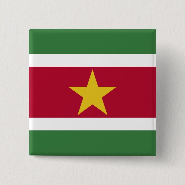 Flag of Suriname 15 Cm Square Badge (Front)