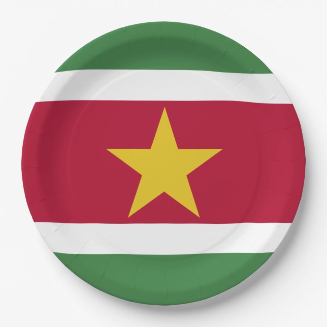 Flag of Suriname Paper Plate (Front)