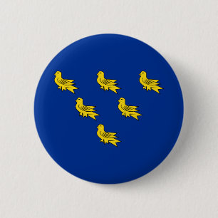Flag of Sussex 6 Cm Round Badge
