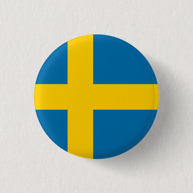 Flag of Sweden 3 Cm Round Badge (Front)