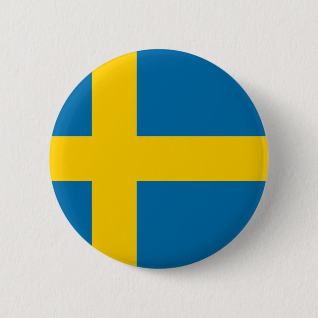 Flag of Sweden 6 Cm Round Badge (Front)