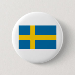 Flag of Sweden 6 Cm Round Badge
