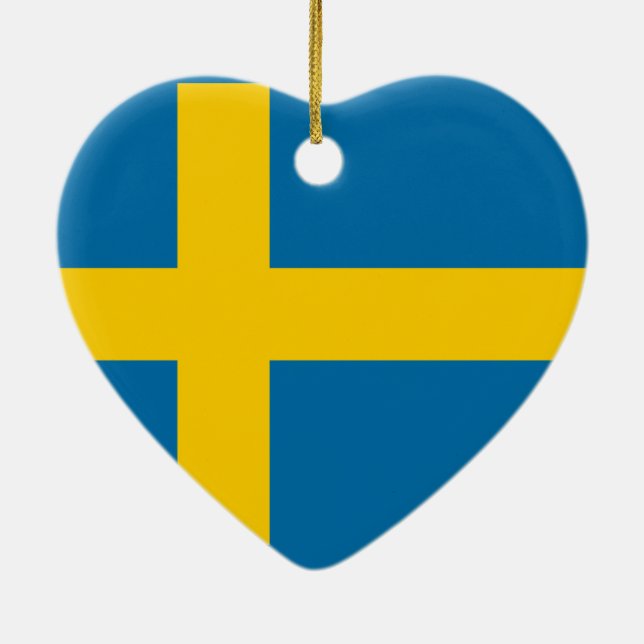 Flag of Sweden Ceramic Tree Decoration (Back)