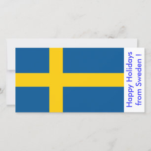 Flag of Sweden, Happy Holidays from Sweden Holiday Card