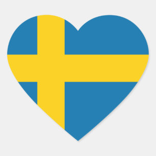 Flag of Sweden Heart Sticker