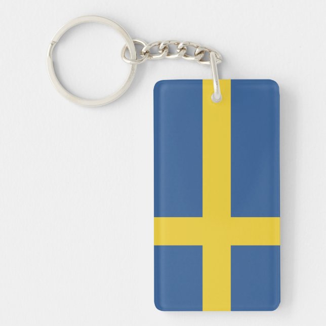 Flag of Sweden Key Ring (Front)