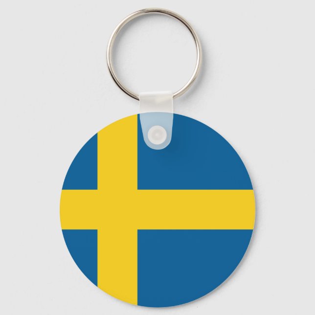 Flag of Sweden Key Ring (Front)