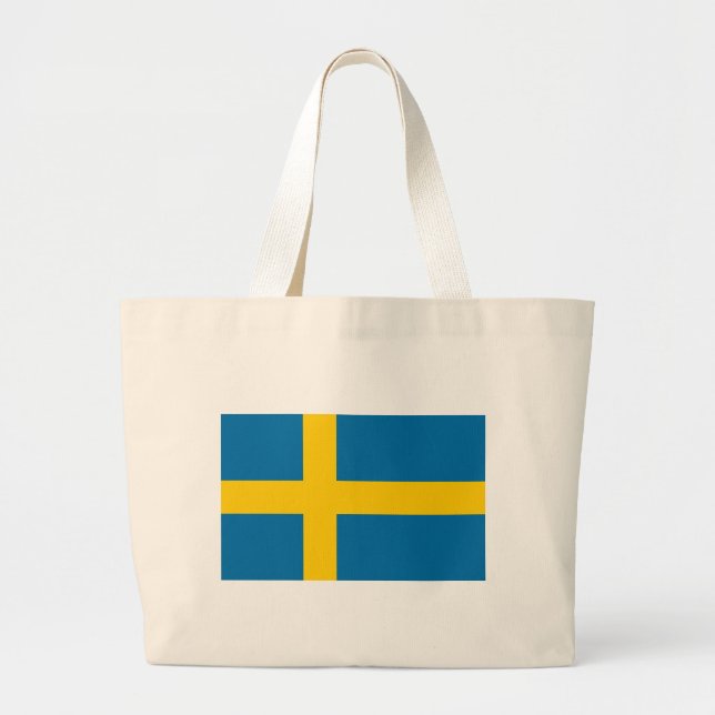 Flag of Sweden Large Tote Bag (Front)