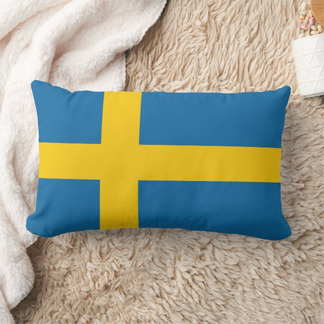 Flag of Sweden Lumbar Cushion (Blanket)