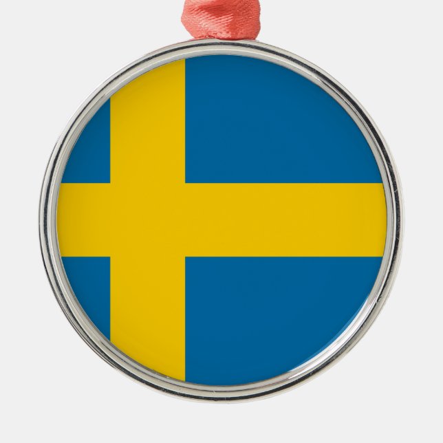 Flag of Sweden Metal Tree Decoration (Front)