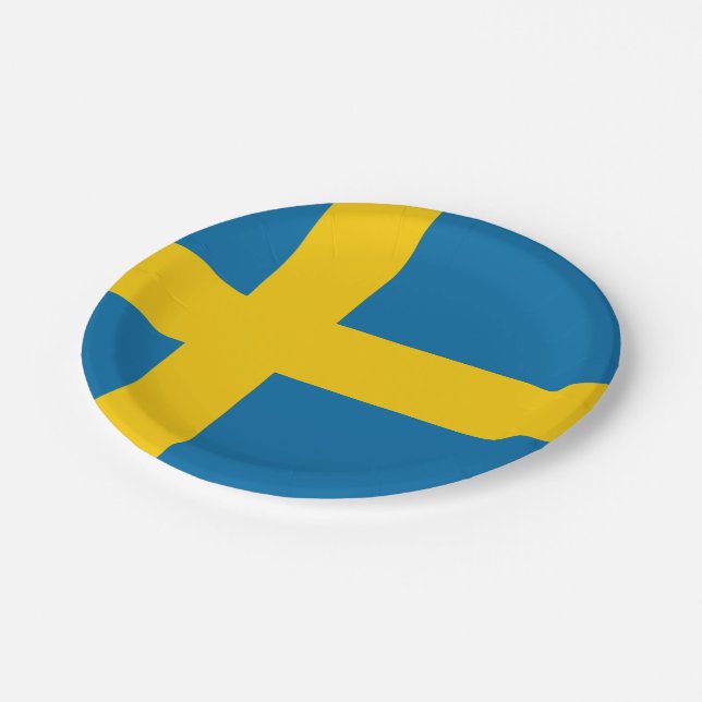 Flag of Sweden Party Plate (Angled)