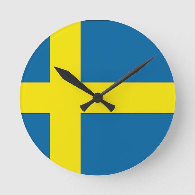 Flag of Sweden Round Clock (Front)