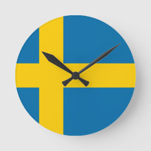 Flag of Sweden Round Clock
