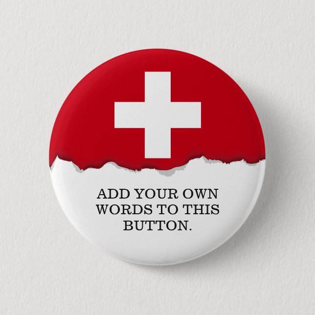 Flag of Switzerland 6 Cm Round Badge (Front)