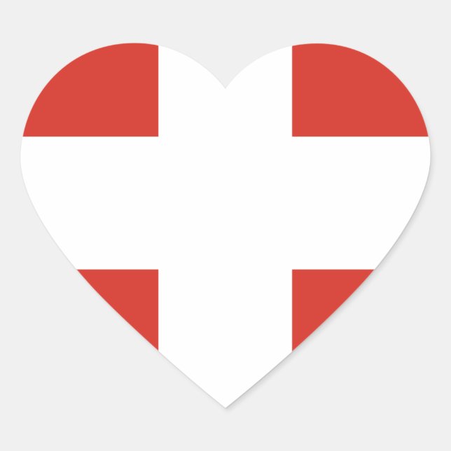 Flag of Switzerland - Die Nationalflagge der Schwe Heart Sticker (Front)