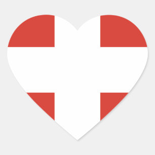 Flag of Switzerland - Die Nationalflagge der Schwe Heart Sticker