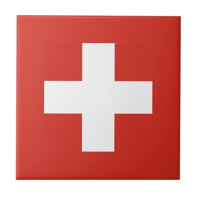 Flag of Switzerland - Die Nationalflagge der Schwe Tile (Front)