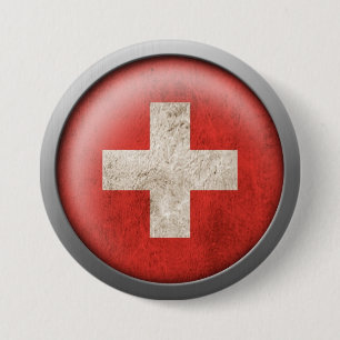 Flag of Switzerland Disc 7.5 Cm Round Badge